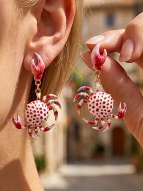Playful Crab Dangle Earrings - Women Jewelry